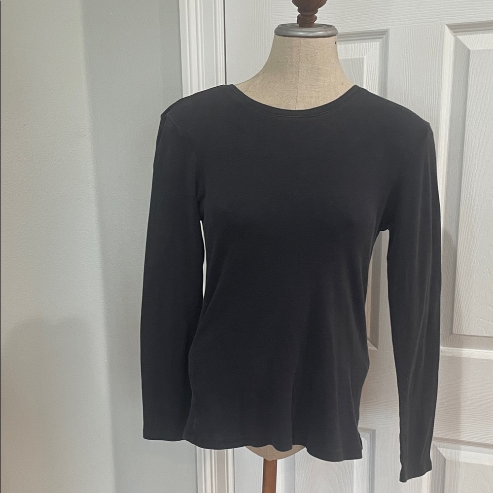 Max Rave Classic Long Sleeve pullover 100% cotton black Top women’s size M